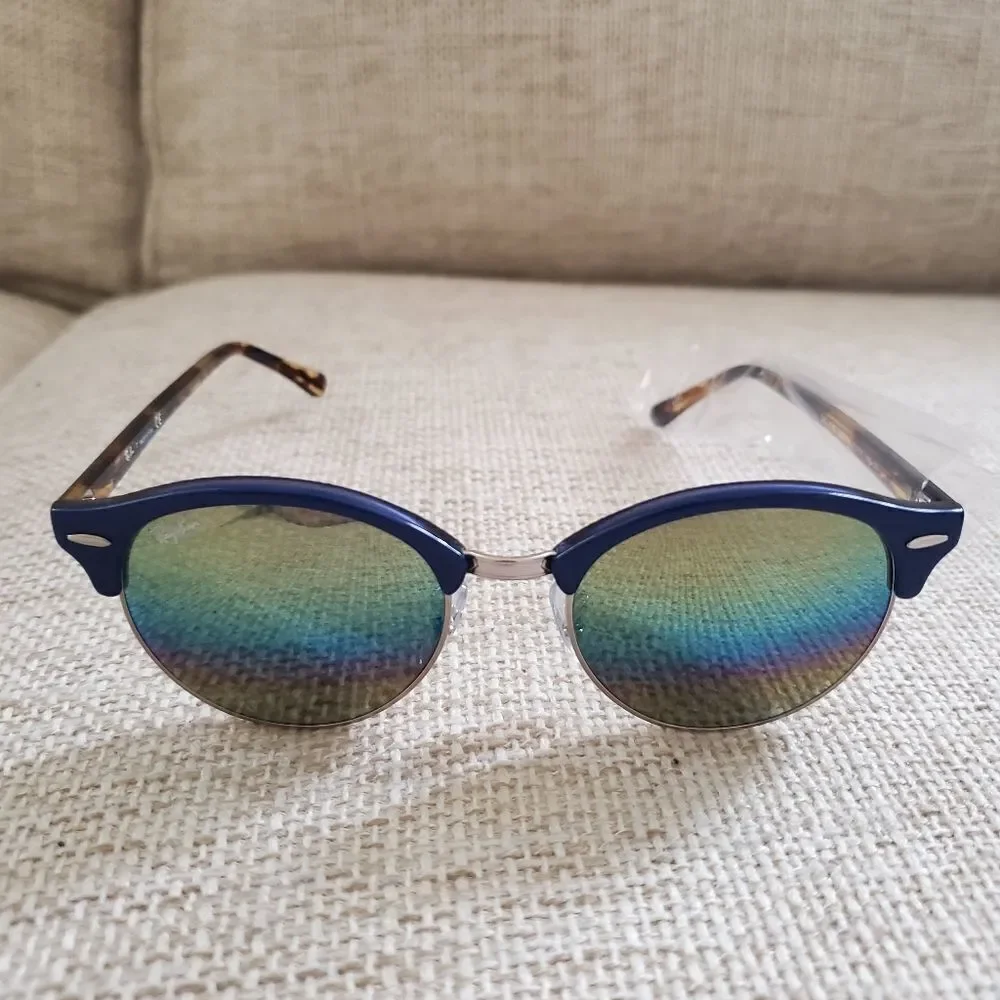 NEW: Ray-Ban 51mm Icons Clubround Phantos Sunglasses in Blue